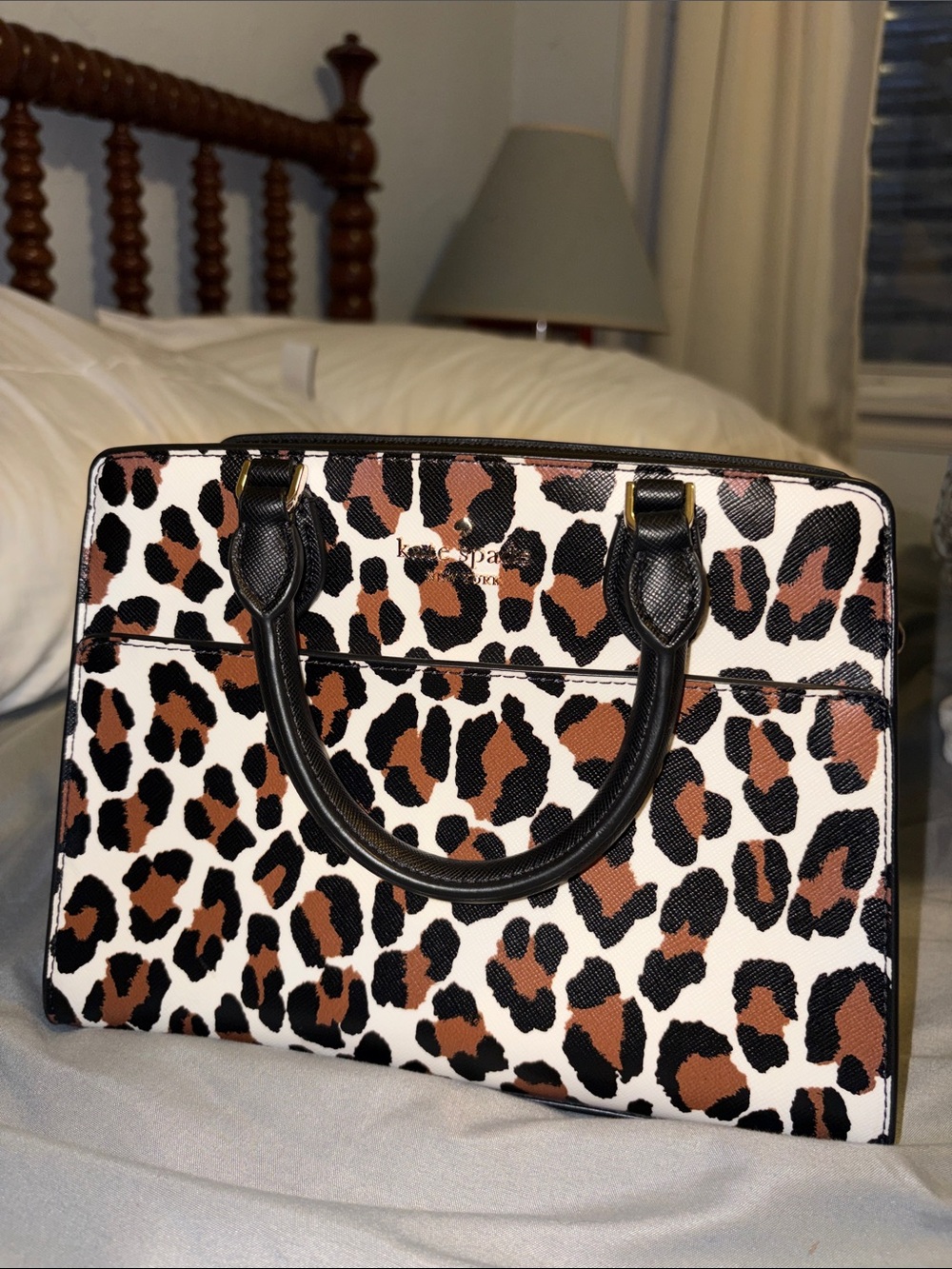 kate spade Leopard Print Tote in Black, Brown & White